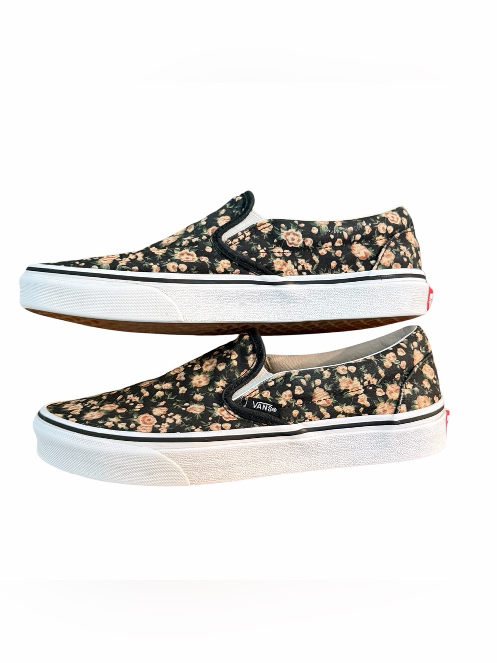 Vans ‘Rose Dreams’ Slip-On Black Floral Casual Retro Skater Sneakers  Sz M6.5/W8 - Picture 5 of 8